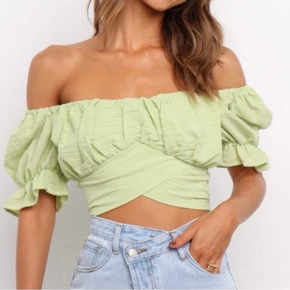 Petal & Pup Sacchi Crop Top Light Green